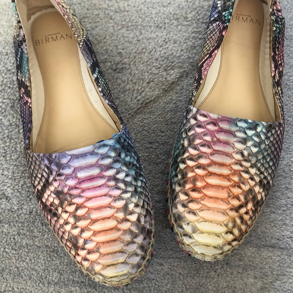 Alexander Birman Leather Round-Toe Espadrilles